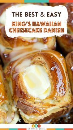 the best and easy king's hawaiian cheesecake danish is made with crescent rolls