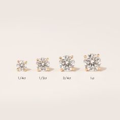 Solitaire Stud Earrings in Rose Gold | 0.25ct Carat Per Stud | Near-colorless Round Brilliant Cut VRAI Created Diamond Rings Everyday, Diamond Earrings For Women, Jewellery Showroom, Types Of Earrings, Modern Engagement Rings, Solitaire Earrings, Solitaire Studs, Yellow Gold Setting, Solitaire Diamond