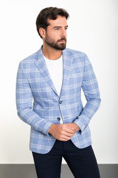 Collection : 2024/2025 spring/summer🔆Product : New Collection special design slim fit jacketColor: Ice Blue PlaidAvailable Size : 46-48-50-52-54-56Material Content: %55 Cotton, %45 Polyester Summer Blue Blazer With Suit Collar, Blue Summer Blazer With Suit Collar, Casual Slim Fit Blazer With Suit Collar, Blue Business Casual Suit For Spring, Slim Fit Blazer For Business Casual Spring, Casual Blue Blazer With Suit Collar, Spring Slim Fit Blazer For Business Casual, Blue Suit Collar Outerwear For Spring, Blue Suit Collar Spring Outerwear