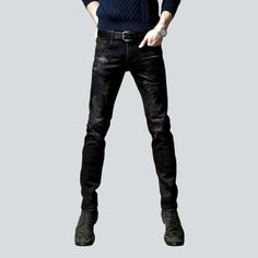 Introducing the 2023 Autumn Collection's elevated-end print skinny jeans for men a perfect blend of the Y2K era's vintage style and vogue fashion!Why You'll Love ItThis unique piece is tailored for the modern-forward man with a passion for the past. It features a mid-waist fit type and a sleek smoothed finish. perfect for breathing life into your wardrobe. With its intricate painted print. zipper and button closure. you'll be sure to turn heads wherever you go.Unmissable Highlights: Y2K Inspired Edgy Fitted Winter Jeans, Edgy Slim Fit Jeans For Streetwear, Highlights Y2k, Black Jeans Men, Painted Jeans, Painted Denim, Jeans For Men, 2023 Autumn, Jeans Online