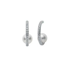 Highline: Famous Style Product Information Origin Japan MaterialAkoya Pearl, 18k White Gold, Natural Diamond DimensionsEarring Length Approx. 2.0 cm Pearl Shaped: Round Size: 7.5-8 mm Quality: AAA Nacre: Very Thick Color: White Luster: Very High Accessories Metal: 2.0g of 18k White Gold Other: 0.46ct of SI Quality Natural Diamond Including With Your Purchase: 30-Day Money-Back Guarantee Company Certificate Exquisite Gift Box Classic White Gold Pearl Earrings, Classic Platinum Pearl Earrings For Formal Occasions, Classic Silver Platinum Pearl Earrings, Luxury Pearl Earrings With Pave Setting For Formal Occasions, Formal Fine Jewelry Pearl Earrings With Pave Setting, Formal Pearl Earrings With Pave Setting, Elegant Hoop Earrings With Pave Setting For Anniversary, Fine Jewelry White Gold Pearl Earrings With Pave Setting, Fine Jewelry Pearl Earrings With Pave Setting For Anniversary