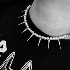 Material: resin Accessories Goth, Cool Accessories, Buy Pearls, Spike Necklace, Punk Jewelry, Necklace Diy, Goth Punk, Jewelry Choker, Necklace Women