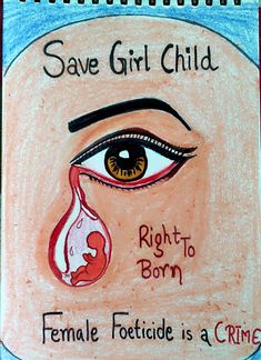 Save Girls Rangoli, Female Foeticide Poster Drawing, Poster Making Ideas Poster Making Ideas For Competition, Save The Girl Child Poster Ideas, Save The Girl Child Drawing, Save Girls Child Poster, Women Empowerment Drawing, Project Drawing