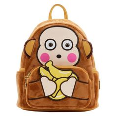 Brand New With Tags- In Hand And Ready To Ship The Loungefly Sanrio Monkichi Cosplay Mini Backpack Is Ripe For The Picking! This Stylish, Banana Scented Mini Backpack Can Fit A Bunch Of Snacks And Necessities. Monkichi Sure Has His Hands Full, But You Could Store Your Items In This Bag To Keep From Juggling Everything. The Tan Shoulder Straps, Zipper, Handle, And Trim Accent The Design Perfectly. Don’t Forget The Banana Enamel Zipper Charm! The Loungefly Sanrio Monkichi Cosplay Mini Backpack Is Sanrio Monkichi, Loungefly Hello Kitty, Kawaii Backpack, Mini Mochila, Loungefly Bag, Zipper Charms, Juggling, Cute Bags, Mini Backpack