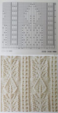 the knitting pattern is shown in two different colors