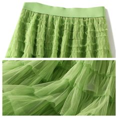 Spring/Fall Mesh Gauze Pleated Skirt  Material: Polyester  Size: Free Size Color: Dark Green, Purple, Khaki, Fluorescent Green, Coffee,Gray  Season: Spring, Fall, Summer  Occasion: Leisure, Outdoor, Daily, Vacation, Fall Outfits, Summer Outfits Stretch Green Spring Skirt, Green Stretch Skirt For Spring, Green Stretch Skirt For Summer, Spring Long Green Skirt, Green Long Skirt For Spring, Spring Green Flowy Skirt, Green Flared Skirt For Spring, Green Tulle Bottoms For Summer, Spring Green Relaxed Skirt