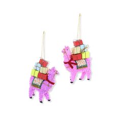 Fa La LLamas Ornaments S/2 - Furbish Studio Llama Decorations, Furbish Studio, Cody Foster, Ornaments Tree, Needlepoint Pillows, Whimsical Design, Tree Toppers, Tree Skirts, Llama