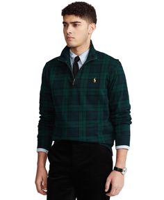 in stock Ralph Lauren Quarter Zip Outfit, Green Pullover Outfit, Quarter Zip Outfit, Blackwatch Plaid, Half Zip Shirt, Ralph Lauren Quarter Zip, Green Pullover, Polo Ralph Lauren Sweater, Plaid Pullover