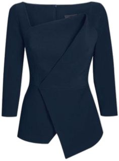 SAFIYAA-Lilian Top - Midnight Navy- Elegant Long Sleeve Navy Tops, Elegant Navy Long Sleeve Tops, Navy Elegant Long Sleeve Tops, Chic Navy V-neck Top, Fitted Long Sleeve Navy Top, Navy Fitted Long Sleeve Top, Navy Elegant Formal Tops, Navy Elegant Tops For Formal Occasions, Fitted Navy Long Sleeve Top