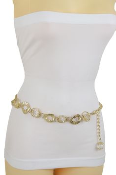 Brand New Trendy Urban Women Skinny Bling Waistband Spring Summer Collection Ladies Fashion Style Sexy Belt - day or night classic look or party time Brand new sexy fun and edgy fashion special and unique stylish belt Ladies Fashion Fancy Casual Dressy Style BeltSpecial Style Day Night Evening Party Or Work Fashion Belt Style : Fashion / Waist or Hip Condition : Brand New Color : Gold metal chain links waistband and charms + clear beads Size: One Size Belt - Adjustable Can Fit Size Small - Mediu Dressy Style, Fancy Casual, Casual Dressy, Clear Beads, Dressy Fashion, Belt Style, Chain Links, Spring Summer Collection, Metal Chain Link