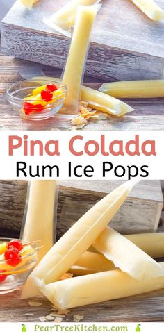 pine colada rum ice pops are the perfect summer treat for kids and adults to enjoy