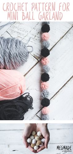 two skeins of yarn are next to each other on a white wooden surface