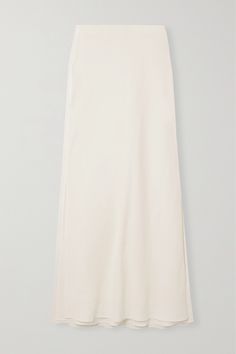 Chic White Silk Maxi Skirt, Elegant Cream Asymmetrical Skirt, Elegant Cream Skirt For Daywear, White Relaxed-fit Silk Skirt, White Silk Skirt With Relaxed Fit, White Relaxed Fit Silk Skirt, White Relaxed Silk Skirt, Elegant Fitted Maxi Skirt In Viscose, Elegant Fitted Viscose Maxi Skirt