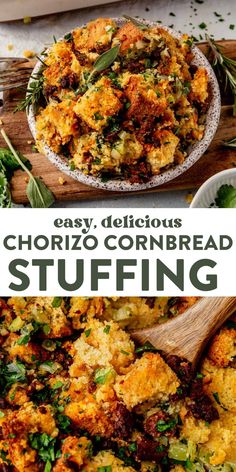 this is an easy and delicious cornbread stuffing recipe that's ready in under 30 minutes