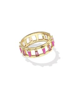 Kelsey Gold Band Ring in Pink Mix | Kendra Scott Affordable Gold Rings, Gold And Pink Rings, Trendy Things 2024, Kendra Scott Ring Gold, Rings Gold Aesthetic, Kendra Scott Rings, Pink Rings, Kendra Scott Ring, Dainty Jewelry Necklace