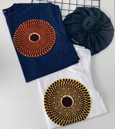 *Color- Navy blue Available in White : https://etsy.me/30lfPIy Please note : Some colors may vary due to different screens and lighting in the photo. Yellow Circle, Custom Tshirt, Baby Pink Colour, Turban Headwrap, African Men Fashion, Print Crop Tops, Circle Design, Summer Tshirts, Tee Design