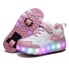 Boys Girls Kids Roller Skates Light Up Shoes USB Charge LED Wheeled Skate Sneakers Running Shoes Rollerblades Sports Skating Shoes for Beginners

 



About Two-wheeled Instructions for use:

If you want to use these shoes as roller skates, please press the safety button（behind shoes ） and the rear wheel will pop up!

If you want to use these shoes as casual shoes:
1. Use the small wrench to insert the wheel gap and gently lift the front wheel, then use the small soft plug to fill the wheel Kidcore Indie, Kids Roller Skates, Led Light Color, Kids Skates, Roller Shoes, Roller Skate Shoes, Taylor Swift Shirts, Led Shoes, Color Shoes