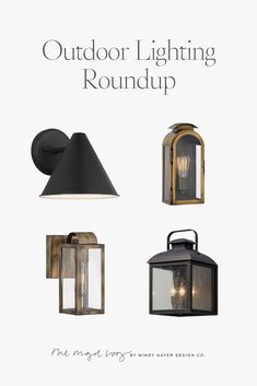 the outdoor lighting roundup is shown in black and gold