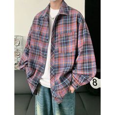 Threebooy Autumn Long Sleeved Shirt Men Oversized Fashion Retro Casual Shirt Men Streetwear Korean Loose Plaid Shirt Mens Vintage Shirts Material: COTTON Material: POLYESTER Shirts Type: Casual Shirts Applicable Scene: CASUAL Style: Casual Hign-concerned Chemical: None Sleeve Length(cm): Full Applicable Season: Spring and Autumn Collar: Turn-down Collar Closure Type: Single Breasted The size is Asian size,it is 1-2 sizes smaller than Europe/US size.we suggest you to buy 1-2 sizes bigger than usu Oversized Multicolor Collared Shirt, Oversized Red Long Sleeve Flannel Shirt, Oversized Red Long Sleeve Shirt, Multicolor Long Sleeve Shirt For Streetwear, Red Oversized Long Sleeve Shirt, Casual Multicolor Flannel Shirt, Oversized Red Flannel Shirt Casual Style, Oversized Plaid Shirt For Streetwear, Oversized Red Flannel Shirt Casual