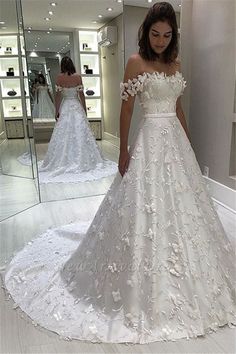 NumberSea - NumberSea Cheap Off Shoulder A - line Long Wedding Dresses Lace Bridal Dresses,MW333 Wedding Dresses Near Me, Bridal Dresses Lace, Lace Bridal, Dresses Lace, Long Wedding Dresses, Stretch Satin, Ball Gowns Wedding, A-line Wedding Dress, Bridal Lace