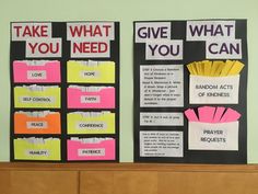 two bulletin boards with different types of paper on them