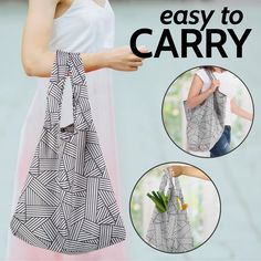 an easy to carry bag is shown with instructions on how to make it and how to use it