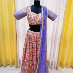 Shop LH147A - Lehenga Crop Top Online | Buy from Indian Store, USA Yellow Sharara, Lehenga Crop Top, Organza Blouse, Crop Tops Online, Long Frocks, Party Wear, Lehenga, Long Dress, Black Dress