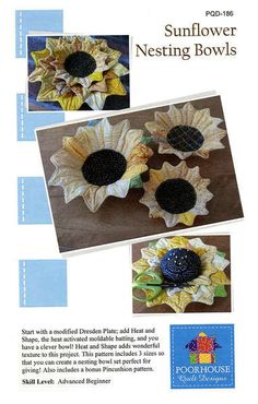 an advertisement for sunflower nesting bowls