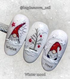 Elevate your nail game this winter with these enchanting frost-inspired designs that will make your fingertips sparkle like snowflakes! From icy blues to shimmering whites, these winter nail art ideas are perfect for embracing the season in style. Let your nails be the talk of the winter wonderland. Embrace the chill with these frosty nail designs! #WinterNails #SnowflakeNailArt #FrostyDesigns #SeasonalManicure" Moms Nails, Christmas Gel, Nagellack Trends, Gel Nail Art Designs, Winter Nails Acrylic, Christmas Nails Easy