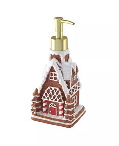 Avanti Gingerbread House Holiday Resin Soap/Lotion Pump - Macy's Christmas Soap, Gingerbread House Decorations, Bistro Style, Christmas Decorations Bedroom, Candy Cane Stripes, Green Door, Diy Projects Videos, Holiday House, Christmas Room