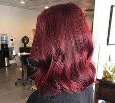 Mulled Wine Hair, Wine Hair Color, Dark Red Hair Color, Cherry Red Hair, Long Shag Haircut, Wine Red Hair