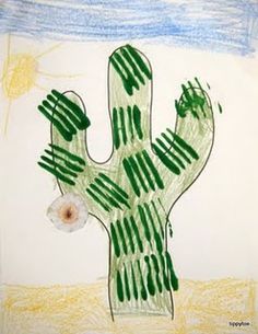 a child's drawing of a green cactus