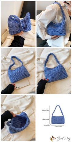 crocheted handbag pattern with instructions to make it look like an open purse