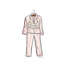 a drawing of a pajamasuit that says do not disturb on the front and back