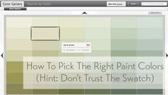 a web page with the text how to pick the right paint colors hint don't trust the swatch