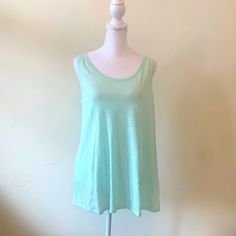 Eileen Fisher Organic Linen U-Neck Long Tank. Size M. Nwt. Never Worn. Excellent Condition. In Arora, An Aqua Blue Shade With Green Hues. Turquoise Tank Top For Spring, Light Blue Summer Tops For Layering, Light Blue Tops For Summer Layering, Layered Tank Top, Aqua Blue Color, Linen Tank Top, Linen Tank, Grey Tie Dye, Long Tank