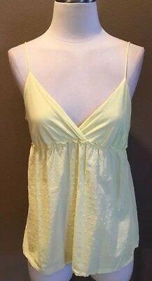 Splendid Size Large Lemon Yellow Swiss Dot Cotton Cami Top T Shirt | eBay Polka Dot V-neck Tops For Summer, Spring Polka Dot Cotton Tops, T Shirt Blouse, Yellow Soft, Dark Feminine, Lemon Meringue, Yellow Top, Top T Shirt, Swiss Dot