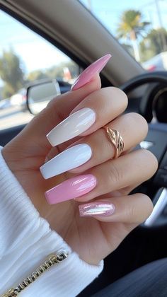 Rich Nails Design, Ideas For Square Nails, Square Nails Ideas, Manicured Nails, White Tip Nails, Nails Gold, Fancy Nails Designs, Casual Nails, White Jumper