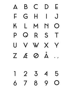 the alphabet is shown in black and white