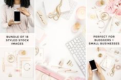 Ad: Blush Pink Desktop + Mockup Bundle  by Styled Stock Society SHOP on @creativemarket. This stock photo bundle includes 18 blush pink + white styled desktop / flatlay images featuring gold accents and pink roses! - 18 images - #creativemarket Teamwork Images, Mug Packaging, Pink Desktop, Business Images, Planner Board, Styled Desktop, Business And Finance, Branding Resources, Photos Aesthetic