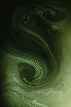 an abstract painting with green and black colors