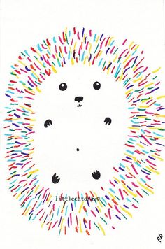 a drawing of an animal surrounded by sprinkles