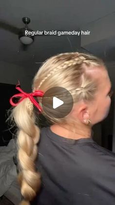 Payden Bordeau on Instagram: "Want fun gameday hair but don’t know how to french braid?! I got you! 
-
-
#gamedayhair #explore #softball #gameday #reels #softballhair #sportyhairstyles" Fun Softball Hairstyles, Easy Softball Hairstyles Simple, Softball Game Day Hair, Easy Softball Hairstyles, Cute Softball Hairstyles, Gameday Hair, How To French Braid, Softball Hair, Softball Hairstyles