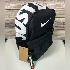 Nwt Nike Backpack - Not The Larger Full Size Nike Black Backpack For Back To School, Nike Black Backpack For Daily Use, Nike Casual Black Backpack, White Backpack For Streetwear, Casual Black Nike Backpack, Black Casual Nike Backpack, Nike White Functional Backpack, Nike Everyday Standard Backpack, White Nike Functional Backpack