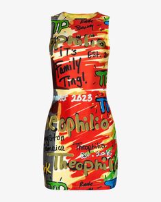 Graffiti Dress - Theophilio Graffiti Dress, Pop Art Fashion, Graffiti Prints, Art Fashion, Harley Quinn, Dresses Xs, Set Dress, Polyester Spandex, Fashion Art