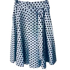 Belle Poque Elegant Retro Pin Up 50's Style A-Line Flared High Waist Polka Dot Skirt New White/Black Or Dark Navy Polka Dots Size Xs - Small - See Measurements In Photos. No Size Tag Open Side-Seam Pockets Waist Tie Can Be Tied Front, Side Or Back Cotton Spandex Blend Polka Dot Fitted Full Skirt, Fitted Skirt In 1950s Style For Summer, Fitted 1950s Style Summer Skirt, Retro Polka Dot Skirt For Spring, Retro Polka Dot Skirt For Summer, Purple Plaid Skirt, Flared Skater Skirt, Smocked Skirt, Color Block Skirt