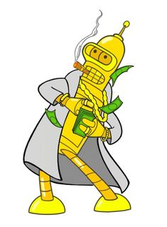 Golden Bender, Futurama Cartoon Tattoo Ideas, Animated Shows, Cartoon Tattoo, Arte Peculiar, Arte Alien