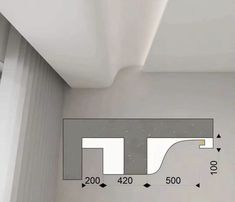 a room with white walls and gray flooring is shown in this image, there are arrows pointing to the right