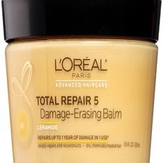 L'Oreal Paris Total Repair 5 Damage Erasing Balm is a rinse-out hair mask that repairs up to one year of damage to hair's smoothness in 1 use.* Both powerful and luxurious, this hair treatment for damaged hair instantly repairs the 5 signs of damage: split ends, weakness, roughness, dullness, and dehydration**. For best results, use with Total Repair 5 shampoo. For Damaged Hair Repairs up to 1 year of damage in just 1 use, reverses damage to hair's smoothness with daily use, when you use the system of shampoo and balm With Ceramide Rinse-out balm L'Oreal Paris Hair Expert is now L'Oreal Paris Elvive - new look, same amazing formula. Top 10 Home Remedies, Best Hair Mask, Hair Masks, Healthy Hair Tips, Damaged Hair Repair, Treated Hair, Hair Repair, L Oreal, It's Hot