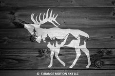 an image of a moose with trees on it